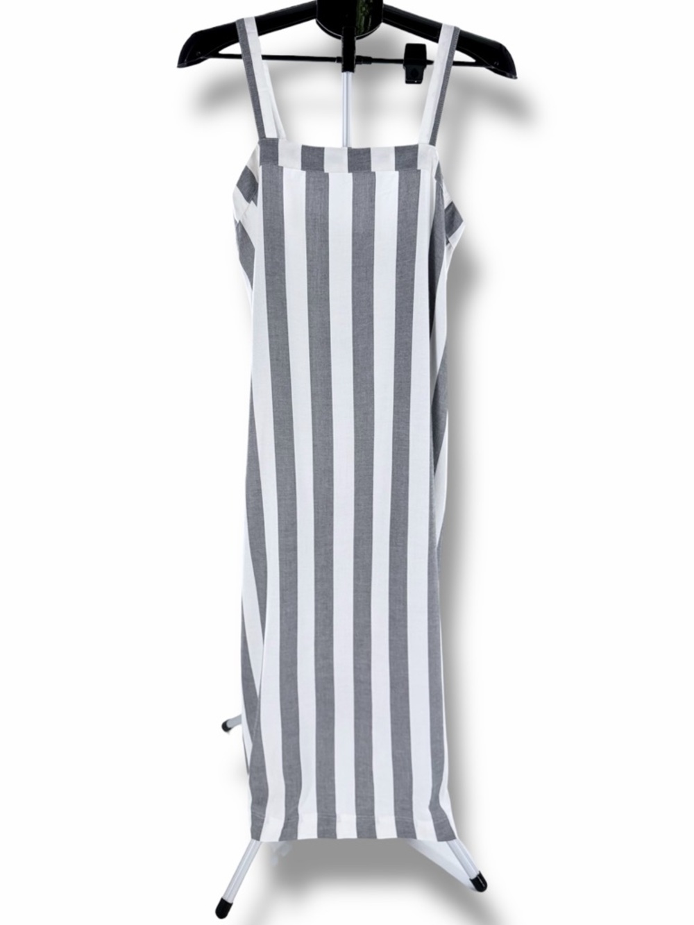 Hurley Alani Dress NWT Size Small Gray White Stripe Adjustable Straps Coastal
